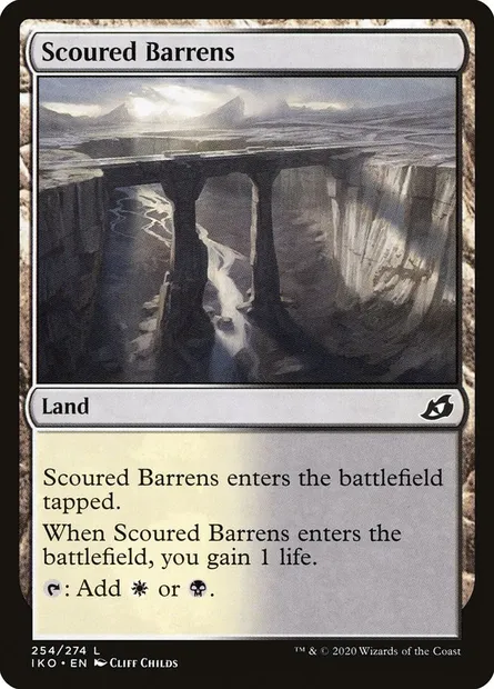 Scoured Barrens, Magic card IKO 254 — Ikoria: Lair of Behemoths set