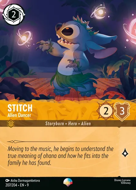 Stitch - Alien Dancer, Disney Lorcana card CH9-207 — Fabled set