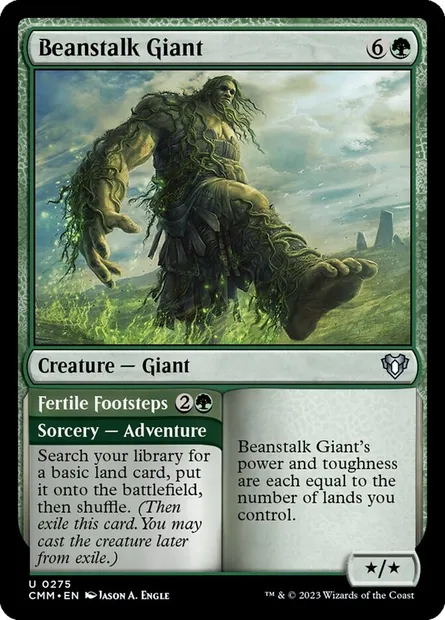 Beanstalk Giant // Fertile Footsteps, Magic card CMM 275 — Commander Masters set