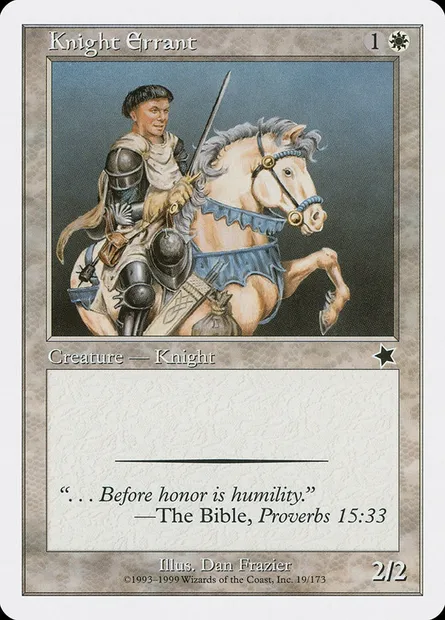 Chevalier errant, carte Magic S99 19 — extension Starter 1999