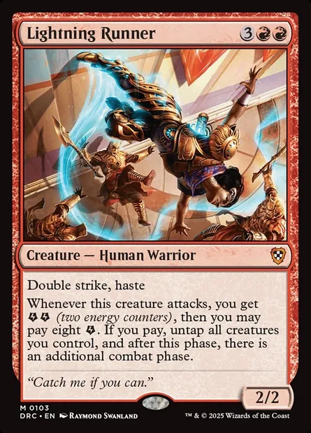 Lightning Runner, Magic card DRC 103 — Aetherdrift Commander set