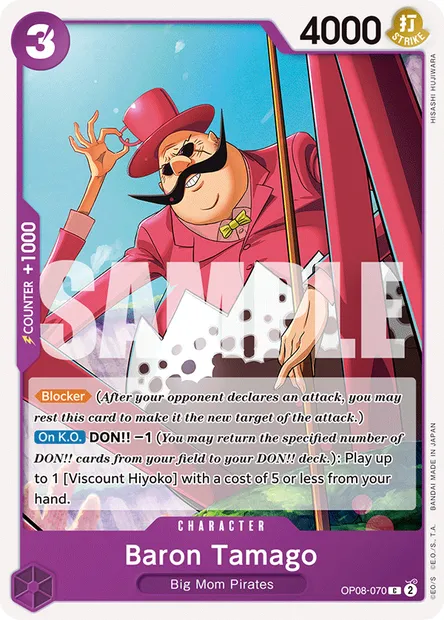 Baron Tamago, One Piece card OP08-070 — TWO LEGENDS set