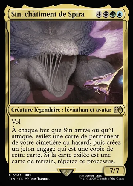 Sin, châtiment de Spira, carte Magic FIN 242 — extension Final Fantasy