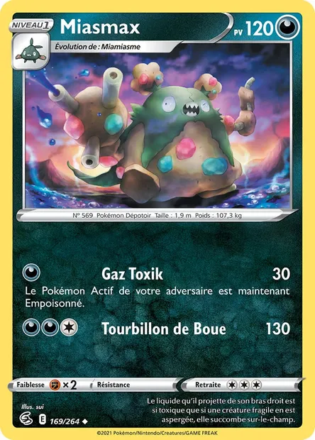 Miasmax, carte Pokémon FST 169 — extension Poing de Fusion