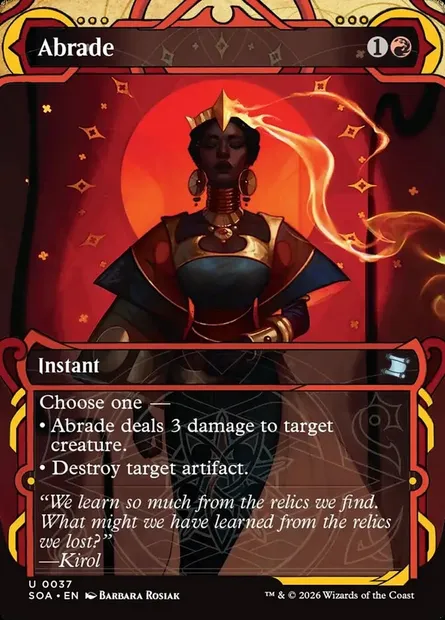 Abrade, Magic card SOA 37 — Secrets of Strixhaven Mystical Archive set