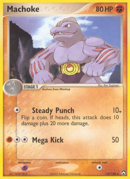 Machoke, Pokémon card PK 33 — Power Keepers set