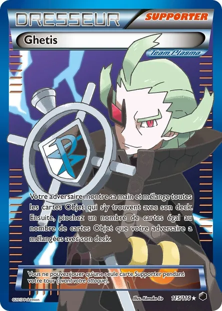 Ghetis, carte Pokémon PLF 115 — extension Glaciation Plasma