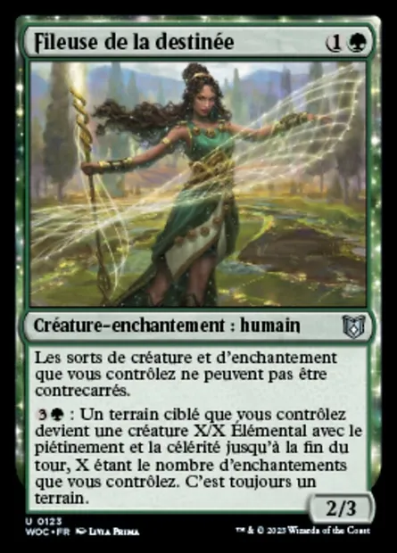 Fileuse de la destinée, carte Magic WOC 123 — extension Wilds of Eldraine Commander