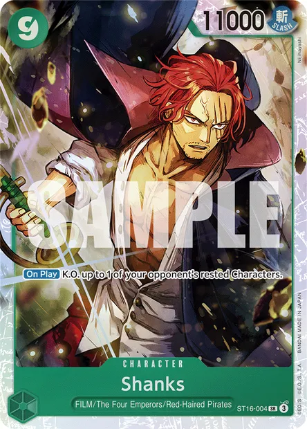 Shanks, One Piece card ST16-004 — Green Uta set