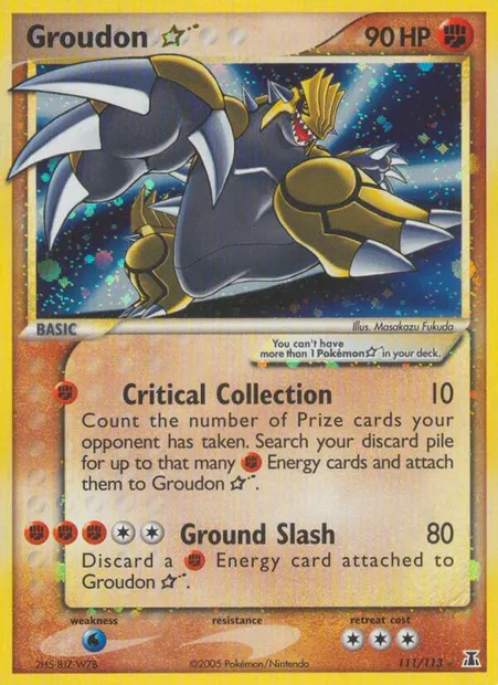 Groudon ☆, Pokémon card DS 111 — Delta Species set