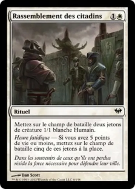 Rassemblement des citadins, carte Magic DKA 8 — extension Obscure Ascension