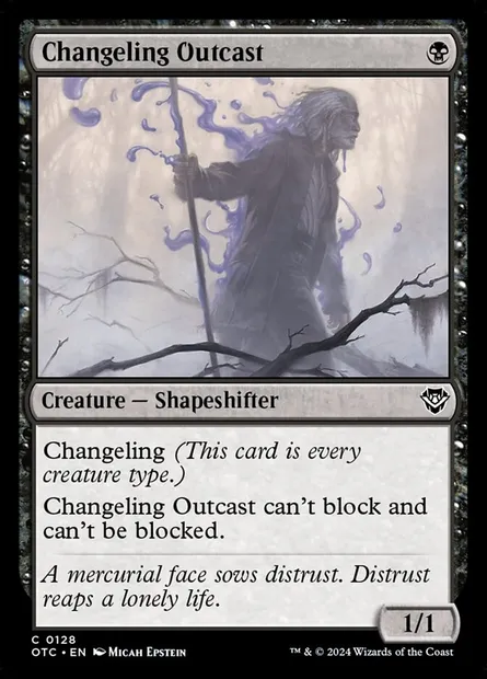 Changeling Outcast, Magic card OTC 128 — Outlaws of Thunder Junction Commander set