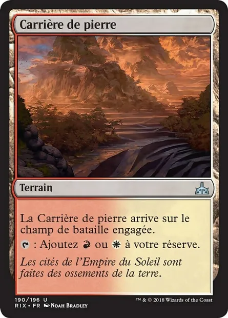 Carrière de pierre, carte Magic RIX 190 — extension Les combattants d'Ixalan