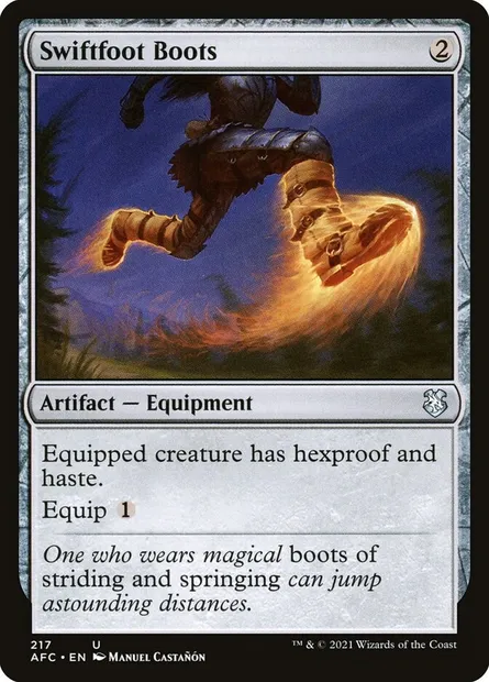 Swiftfoot Boots, Magic card AFC 217 — Forgotten Realms Commander set