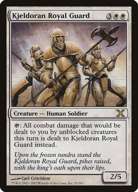 Kjeldoran Royal Guard, Magic card 10E 25 — Tenth Edition set