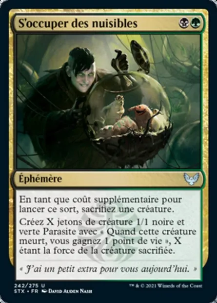 S'occuper des nuisibles, carte Magic STX 242 — extension Strixhaven: l'Académie des Mages