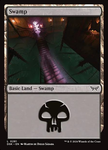 Swamp, Magic card DSK 281 — Duskmourn: House of Horror set