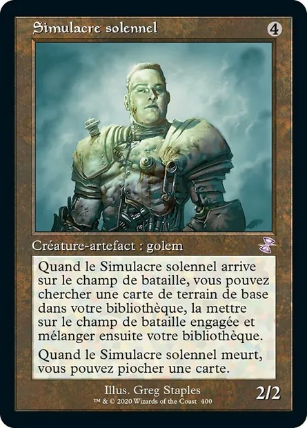 Simulacre solennel, carte Magic TSR 400 — extension Spirale Temporelle Remastered