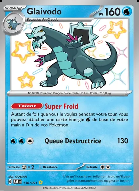 Glaivodo, carte Pokémon PAF 130 — extension Destinées de Paldea