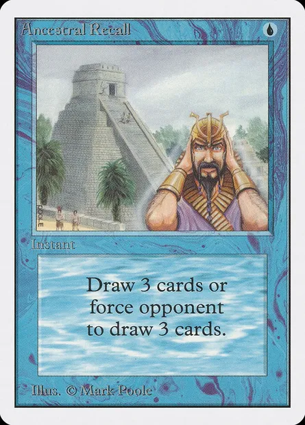 Ancestral Recall, Magic card 2ED 48 — Unlimited Edition set