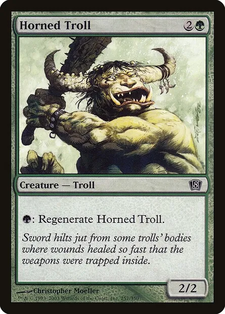 Troll cornu, carte Magic 8ED 257★ — extension Huitième Edition