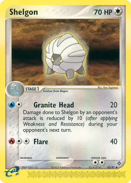 Shelgon, Pokémon card DR 42 — Dragon set