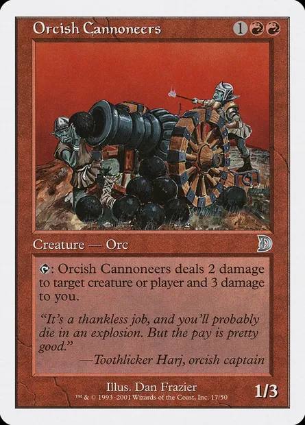 Orcish Cannoneers, Magic card DKM 17 — Deckmasters set