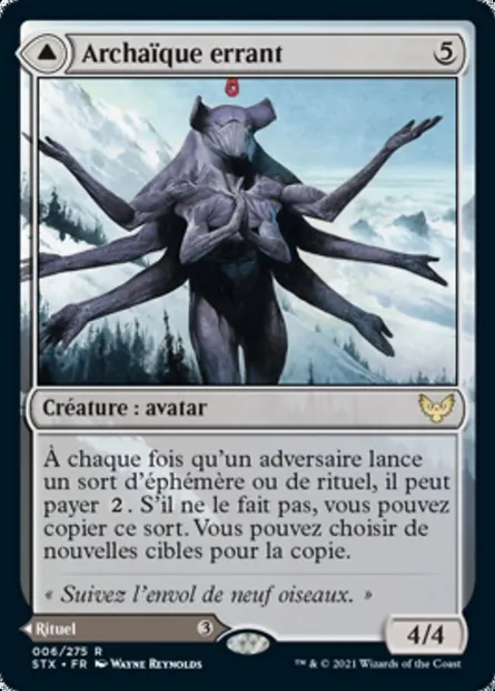 Archaïque errant // Explorer les Vasteterres, carte Magic STX 6 — extension Strixhaven: l'Académie des Mages