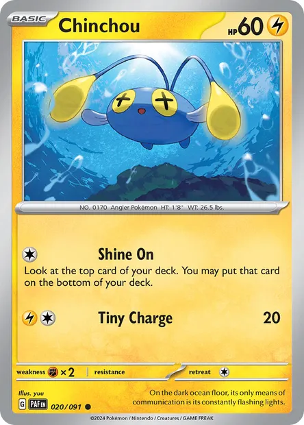Chinchou, Pokémon card PAF 020 — Paldean Fates set