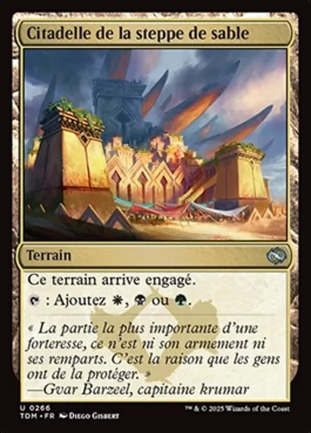 Citadelle de la steppe de sable, carte Magic TDM 266 — extension Tarkir: Dragonstorm