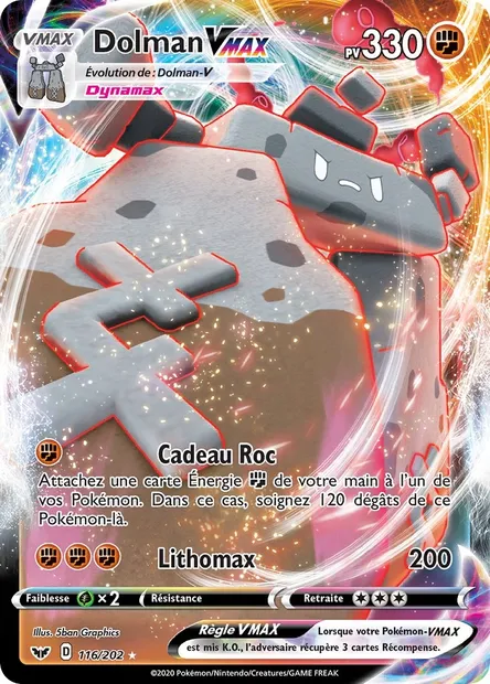 Dolman VMAX, carte Pokémon SSH 116 — extension Épée et Bouclier