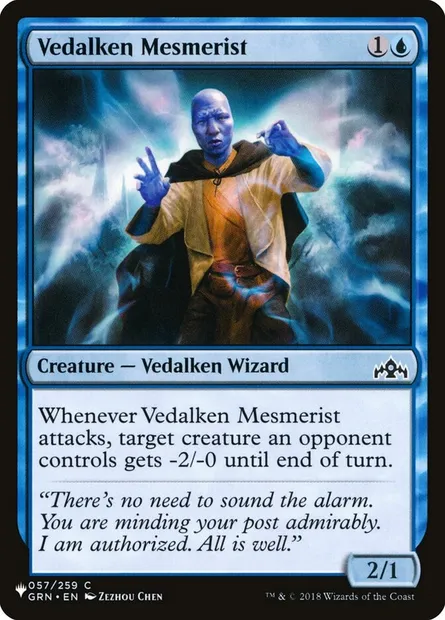 Vedalken Mesmerist, Magic card PLST GRN-57 — The List set