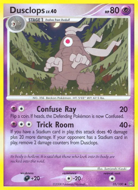 Dusclops, Pokémon card SF 35 — Stormfront set