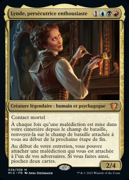 Lynde, persécutrice enthousiaste, carte Magic MIC 38 — extension Midnight Hunt Commander