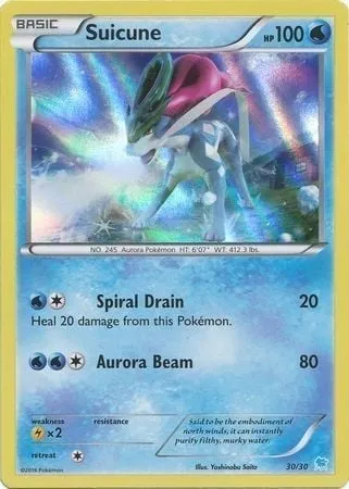 Suicune, Pokémon card TK9S 030 — XY Trainer Kit: Pikachu Libre & Suicune (Suicune) set