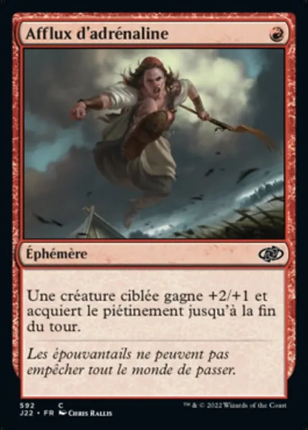 Afflux d'adrénaline, carte Magic J22 592 — extension Jumpstart 2022