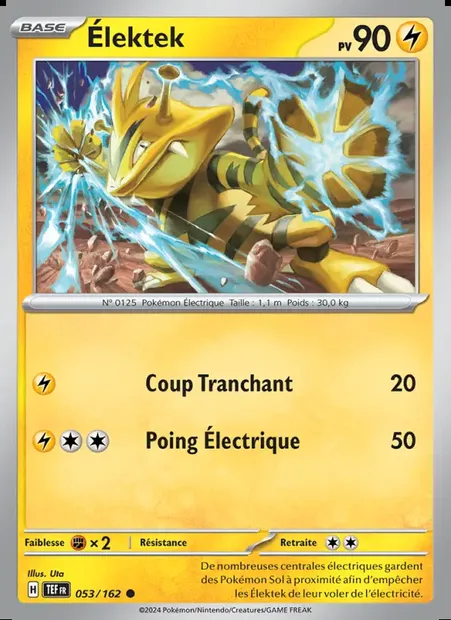 Élektek, carte Pokémon TEF 053 — extension Forces Temporelles