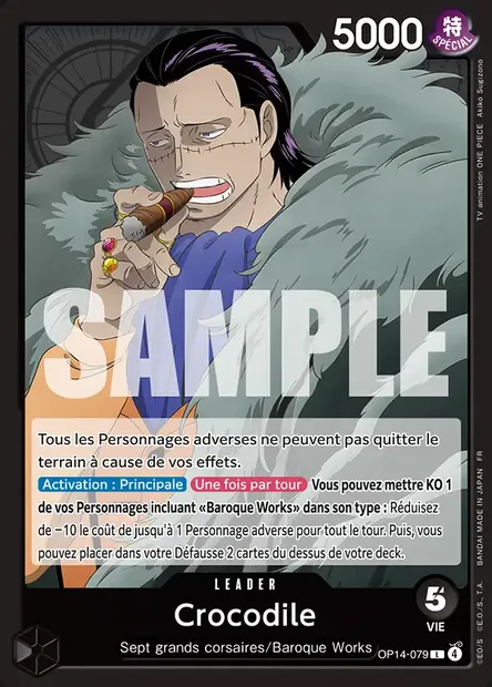 Crocodile, carte One Piece OP14-079 — extension LES SEPT DE LA MER D'AZUR