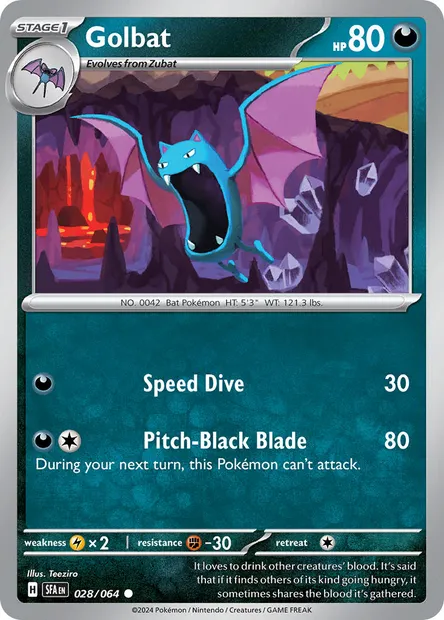 Golbat, Pokémon card SFA 028 — Shrouded Fable set