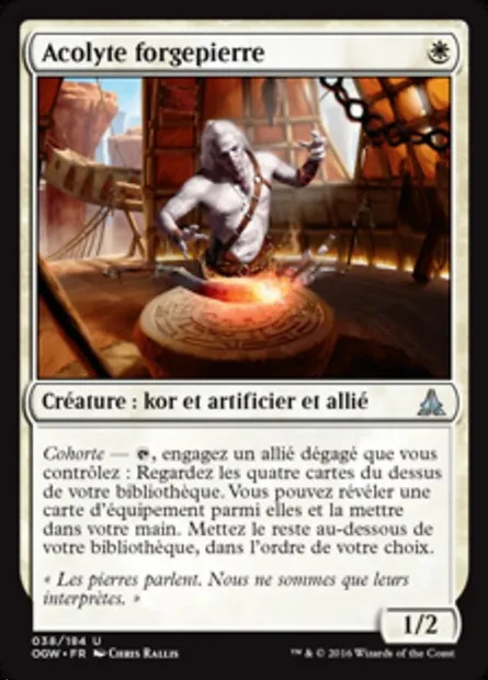 Acolyte forgepierre, carte Magic OGW 38 — extension Le serment des Sentinelles