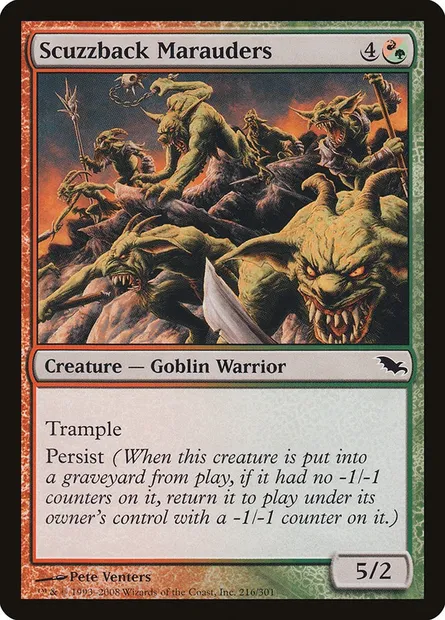 Scuzzback Marauders, Magic card SHM 216 — Shadowmoor set