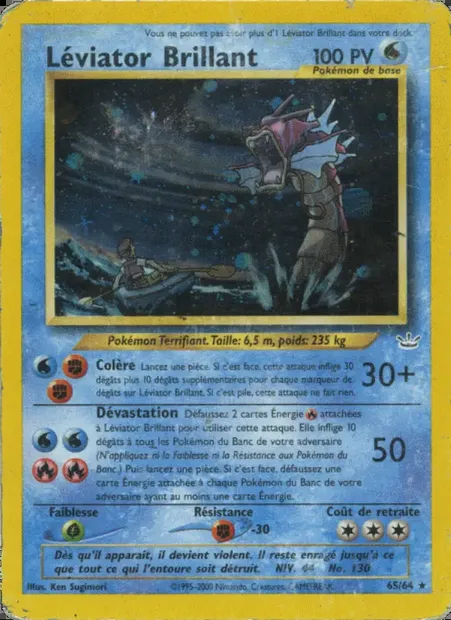 Léviator Brillant, carte Pokémon NR 65 — extension Neo Revelation