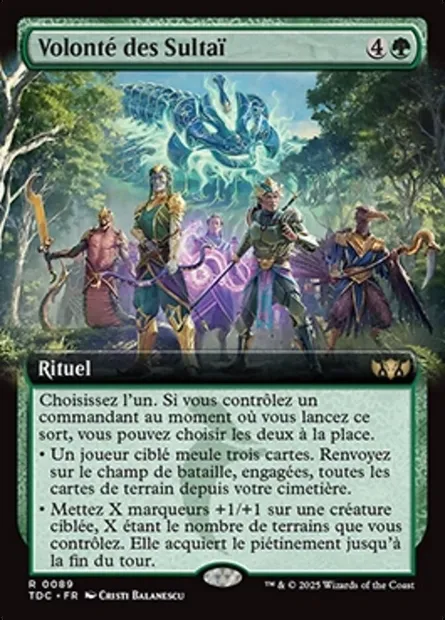 Volonté des Sultaï, carte Magic TDC 89 — extension Tarkir: Dragonstorm Commander