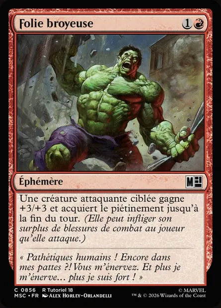 Folie broyeuse, carte Magic MSC 856 — extension Marvel Super Heroes Commander