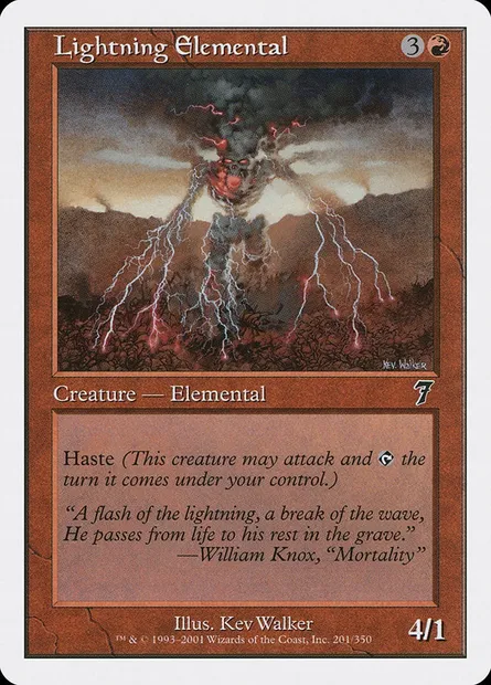 Lightning Elemental, Magic card 7ED 201 — Seventh Edition set