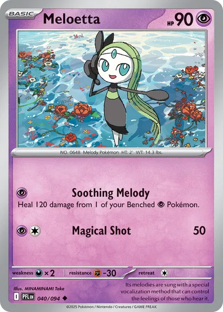 Meloetta, Pokémon card PFL 040 — Phantasmal Flames set