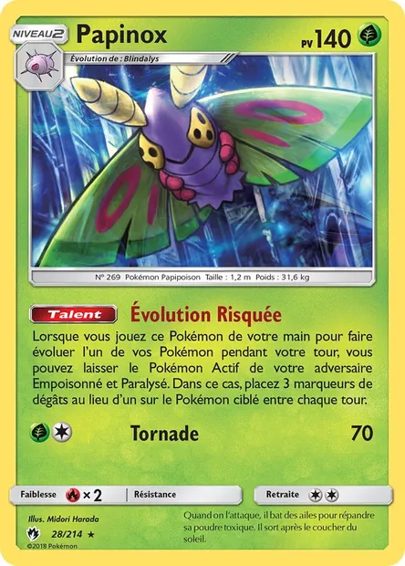 Papinox, carte Pokémon LOT 28 — extension Tonnerre Perdu
