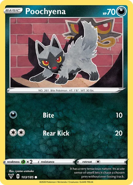 Poochyena, Pokémon card VIV 103 — Vivid Voltage set