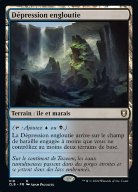 Dépression engloutie, carte Magic CLB 918 — extension Commander Légendes : la bataille de la Porte de Baldur
