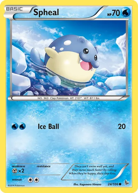 Spheal, Pokémon card FLF 24 — Flashfire set